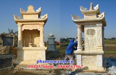 012 trà vinh mộ đá tự nhiên hai mái hiện đại