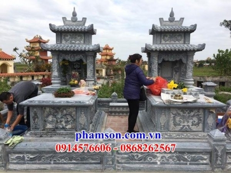 012 trà vinh mộ đá tự nhiên hai mái hiện đại