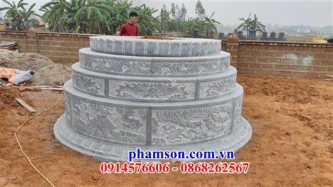 mẫu lăng mộ đá đẹp ninh thuận - mồ hình tròn bằng đá
