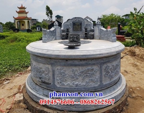 mẫu lăng mộ đá đẹp ninh thuận - mồ hình tròn bằng đá