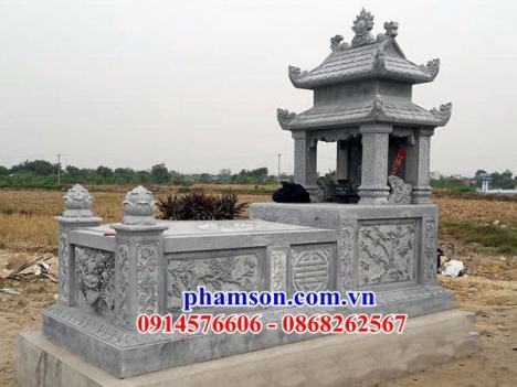 012 trà vinh mộ đá tự nhiên hai mái hiện đại