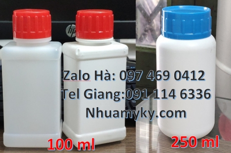 chai nhựa đựng thuốc thủy sản, chai nhựa đựng nông dược, chai nhựa trong 30 ml, Chai nhựa 250 ml, ch