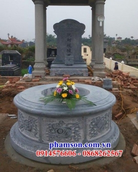 mẫu lăng mộ đá đẹp ninh thuận - mồ hình tròn bằng đá