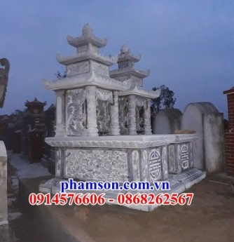 018 lăng mộ đá kiên giang đẹp - mộ đá ba mái cao cấp