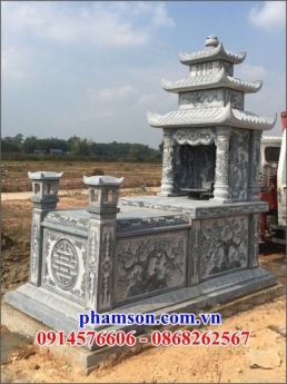 018 lăng mộ đá kiên giang đẹp - mộ đá ba mái cao cấp