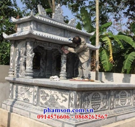 012 trà vinh mộ đá tự nhiên hai mái hiện đại