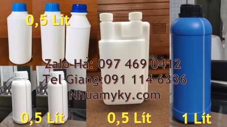 Chai nhựa 500ml 250ml đựng hóa mỹ phẩm Chai 100ml đựng thuốc trừ muỗi, chai 30ml đựng phân bón