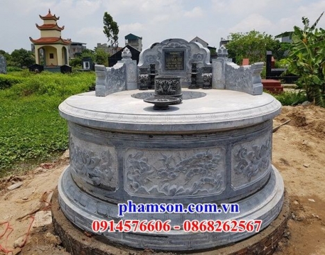 mẫu lăng mộ đá đẹp ninh thuận - mồ hình tròn bằng đá