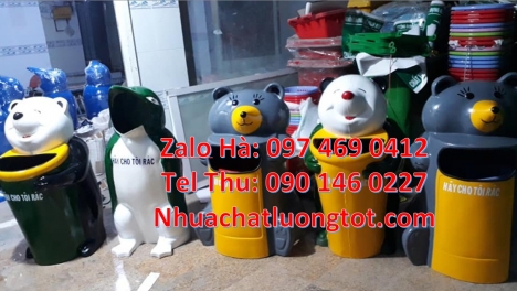 Thùng rác hình gấu. thùng rác con thú, thùng rác con vật, sọt rác hình thú, thùng rác gâ