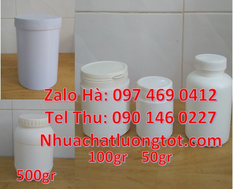 Hũ 200 g đựng phân bón, Hũ 200 g đựng muối tôm tây ninh, hũ nhựa 250 g đựng tinh bột nghệ, hũ nhựa 2