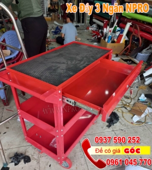 Xe đẩy, tủ đựng đồ nghề 3 ngăn sơn tĩnh điện