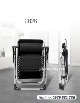 Ghế xếp thư giãn GB26- tặng kèm khay để đồ, gối, túi phủ chống bụi, bịt mắt ngủ