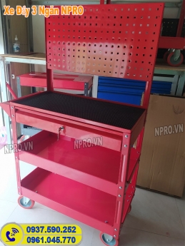 Xe đẩy, tủ đựng đồ nghề 3 ngăn sơn tĩnh điện