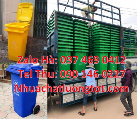 Xe gom rác 120l 240l, thùng rác 60 lít có bánh xe, Thùng rác 60 lít, Thùng rác 120l nắp k