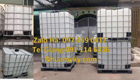 Thùng nhựa 1000l, Tank giá rẻ, sỉ lẻ bồn ibc 1000 lít, bồn ibc 1 khối màu trắng, bán thùng nhựa 1000