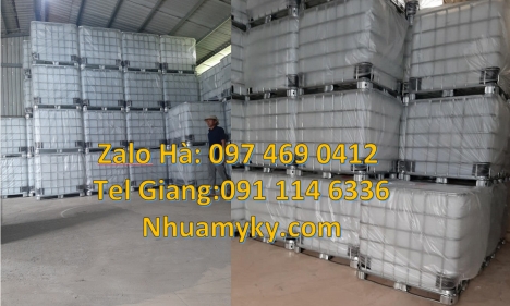 Thùng nhựa 1000l, Tank giá rẻ, sỉ lẻ bồn ibc 1000 lít, bồn ibc 1 khối màu trắng, bán thùng nhựa 1000
