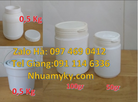 Hũ hóa chất 50 gram, hũ 50gr nắp vặn, hũ nhựa 100gr, hũ đựng sốt thịt nướng 200g, hũ 200 gram, hũ 25