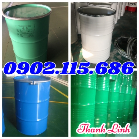 Phuy sắt nắp mở, thùng phuy đựng dầu mỡ, phuy sắt đai kẹp, thùng phuy sắt mới, thùng phuy 220 lít nắ