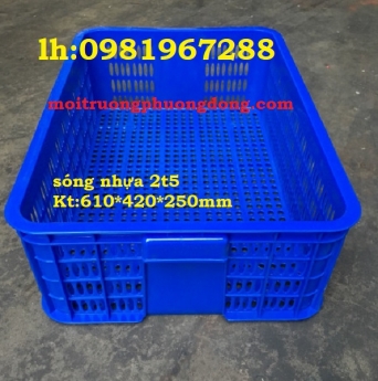 Rổ nhựa hở cao 2t5 ,sóng nhựa hở HS014
