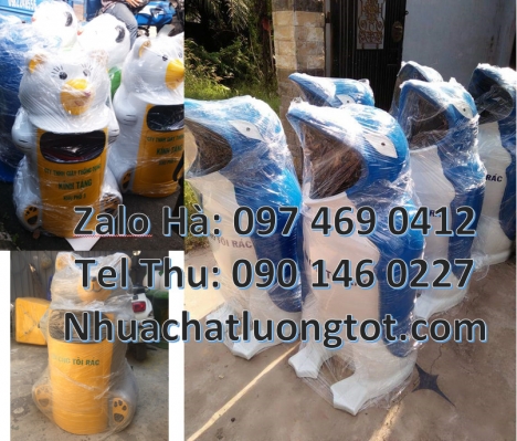Sọt rác cá chép, sọt rác gấu trúc, sọt rác mickey, Thùng rác cá heo. Thùng rác hình con cá
