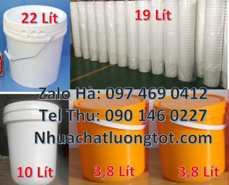 thùng sơn 5l đựng bột ngô, thùng nhựa 22l đựng nước Nơi bán Vỏ thùng 10 lít, Vỏ thùng nhựa 18
