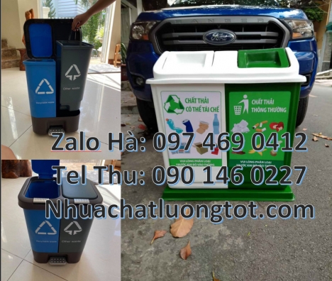 Nơi bán Thùng Rác 2 Ngăn giá rẻ, Thùng rác 2 ngăn đạp chân,  Thùng rác 2 ngăn 40L uy tín, thùng đựng