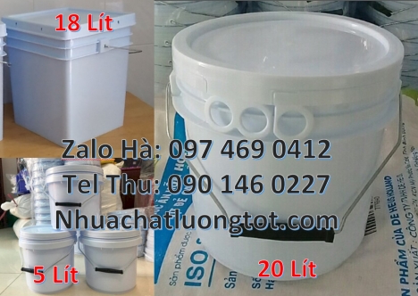 thùng sơn 5l đựng bột ngô, thùng nhựa 22l đựng nước Nơi bán Vỏ thùng 10 lít, Vỏ thùng nhựa 18
