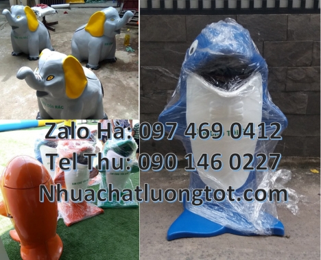 Sọt rác cá chép, sọt rác gấu trúc, sọt rác mickey, Thùng rác cá heo. Thùng rác hình con cá