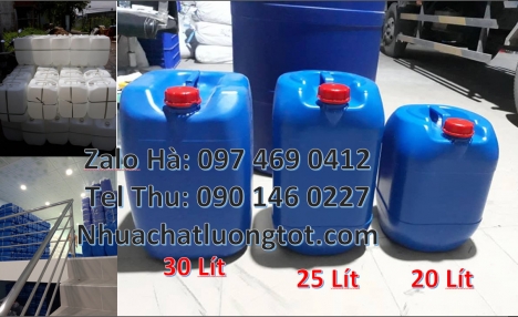 Can 25l đựng phân bón, can nhựa giá rẻ hcm, can dẹp 30 đựng nông dược, can 30l vuông xanh, can 25l x