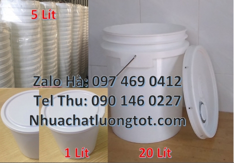 thùng sơn 5l đựng bột ngô, thùng nhựa 22l đựng nước Nơi bán Vỏ thùng 10 lít, Vỏ thùng nhựa 18