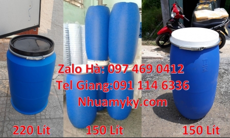Thùng phuy 220 lít nắp kín đựng hóa chất Thùng phuy 220 lít nắp mở đựng bột ngô. Thùng Phuy 120 lít