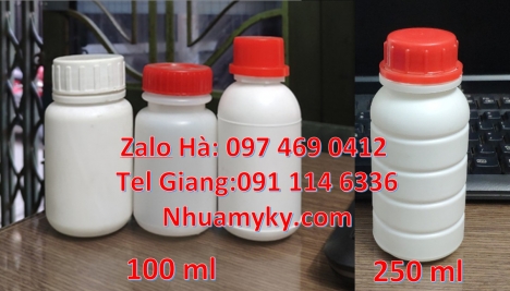 Chai nhựa 100 ml đựng hóa chất, chai 100 ml đựng dung môi, Chai nhựa 50 ml đựng hóa chất, chai 50 ml
