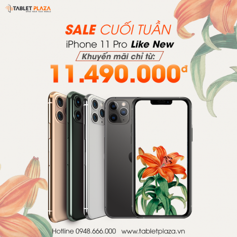Sale khủng cuối tuần Iphone 11 pro tại Tablet Plaza