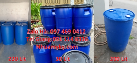 Thùng phuy 220 lít nắp kín đựng hóa chất Thùng phuy 220 lít nắp mở đựng bột ngô. Thùng Phuy 120 lít