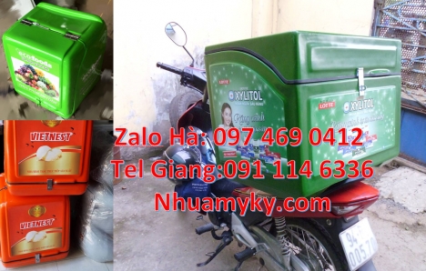 Giá thùng nhựa giao hàng, Thùng giữ nhiệt xe máy, Thùng giao hải sản, Thùng giao bia ướp lạnh, Thùng