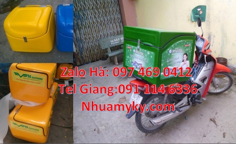 Giá thùng nhựa giao hàng, Thùng giữ nhiệt xe máy, Thùng giao hải sản, Thùng giao bia ướp lạnh, Thùng