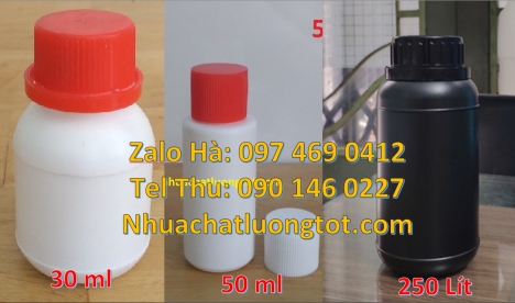 chai nhựa nắp vặn,  Chai nhựa 30 ml trắng đục, chai nhựa 30 ml, chai hóa chất hdpe, Chai nhựa 250 ml