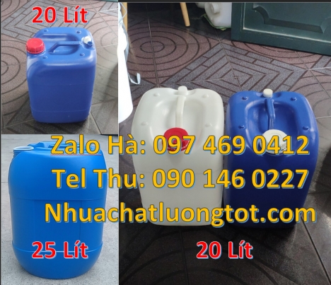 Can dẹp 30l đựng sữa tươi, Can nhựa 20l hdpe, Can nhựa 25 lít đựng nông dược. Can 10 đựng axit. Can