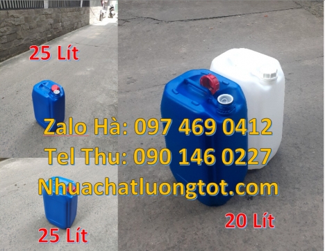 Can dẹp 30l đựng sữa tươi, Can nhựa 20l hdpe, Can nhựa 25 lít đựng nông dược. Can 10 đựng axit. Can