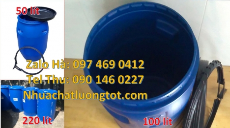 Thùng Phuy 50 Lít, Phuy nhựa 120 lít, Phuy nhựa 150 lít nắp mở Thùng phi 220l nắp kín, Thùng phuy nh