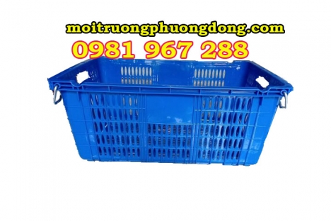 rổ nhựa hở ,sóng nhựa hở có quai  sắt
