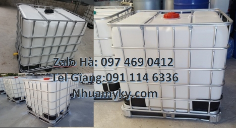 tank nhựa 1000l đựng bột giặt thùng nhựa 1000L đựng axit, bồn đựng dầu nhớt 1000L, Tank nhựa trắng