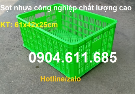 Sọt nhựa cao 25 cm, rổ nhựa công nghiệp, sọt nhựa đựng hàng