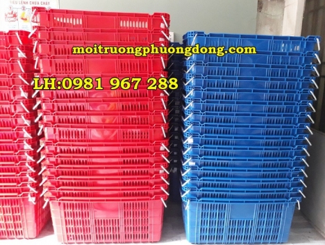 rổ nhựa hở ,sóng nhựa hở có quai  sắt