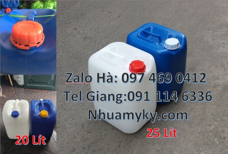 can 20 lít tròn đựng nước khoáng, can 30l đựng hóa chất can 10l dẹp đựng axit, Can 25l đựng phân bó