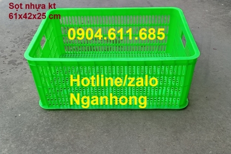 Sọt nhựa cao 25 cm, rổ nhựa công nghiệp, sọt nhựa đựng hàng