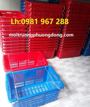 rổ nhựa hở ,sóng nhựa hở có quai  sắt