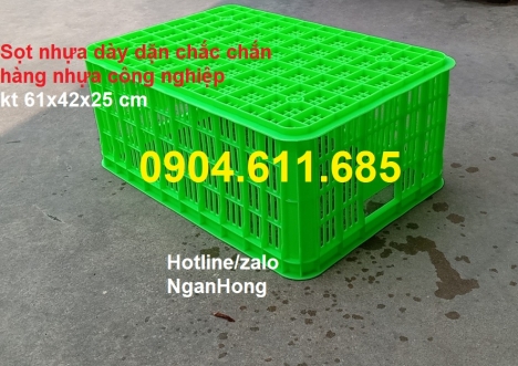 Sọt nhựa cao 25 cm, rổ nhựa công nghiệp, sọt nhựa đựng hàng