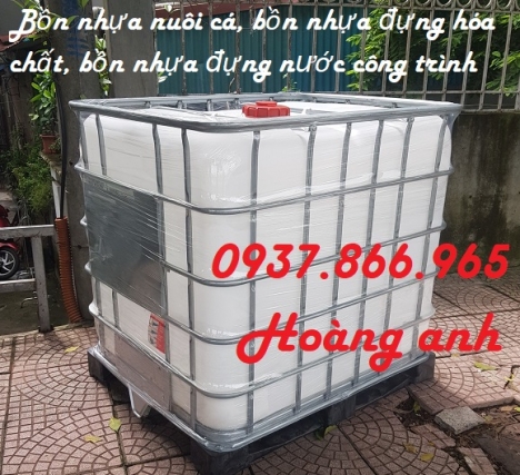 Giá tank nhựa đựng thực phẩm, bồn nhựa 1000l dùng trong nhà máy, bồn nhựa IBC 1m3