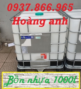 Giá tank nhựa đựng thực phẩm, bồn nhựa 1000l dùng trong nhà máy, bồn nhựa IBC 1m3